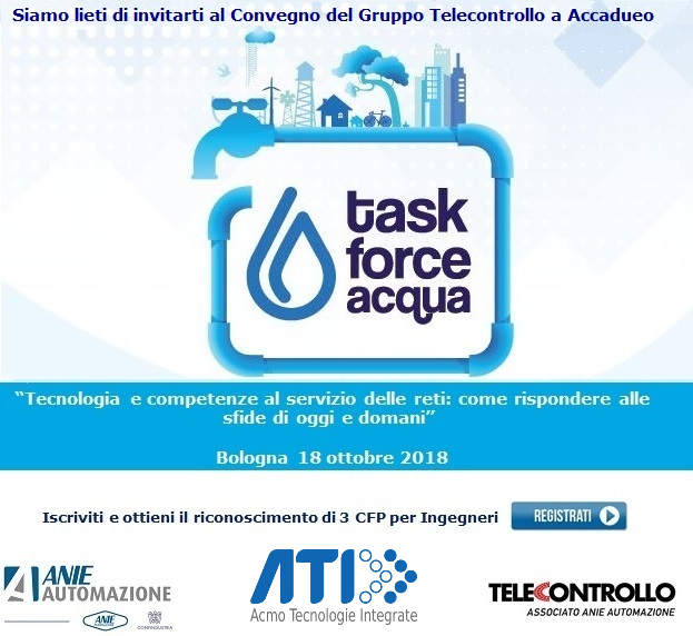 A.T.I. presente al convegno ANIE @H2O Bologna 2018